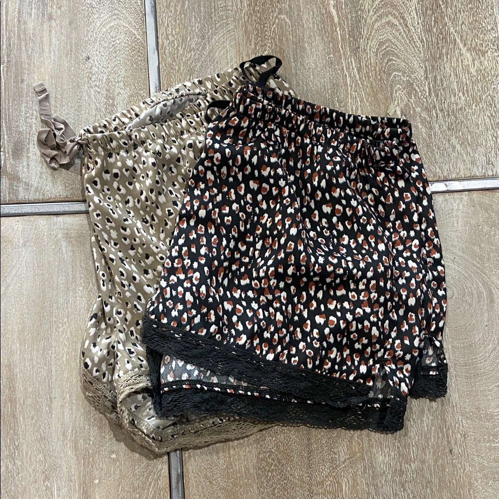 Aerie Women's Leopard Print Shorts in Brown and Black